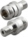 N-Female to F-Female Coaxial Adapter Connector