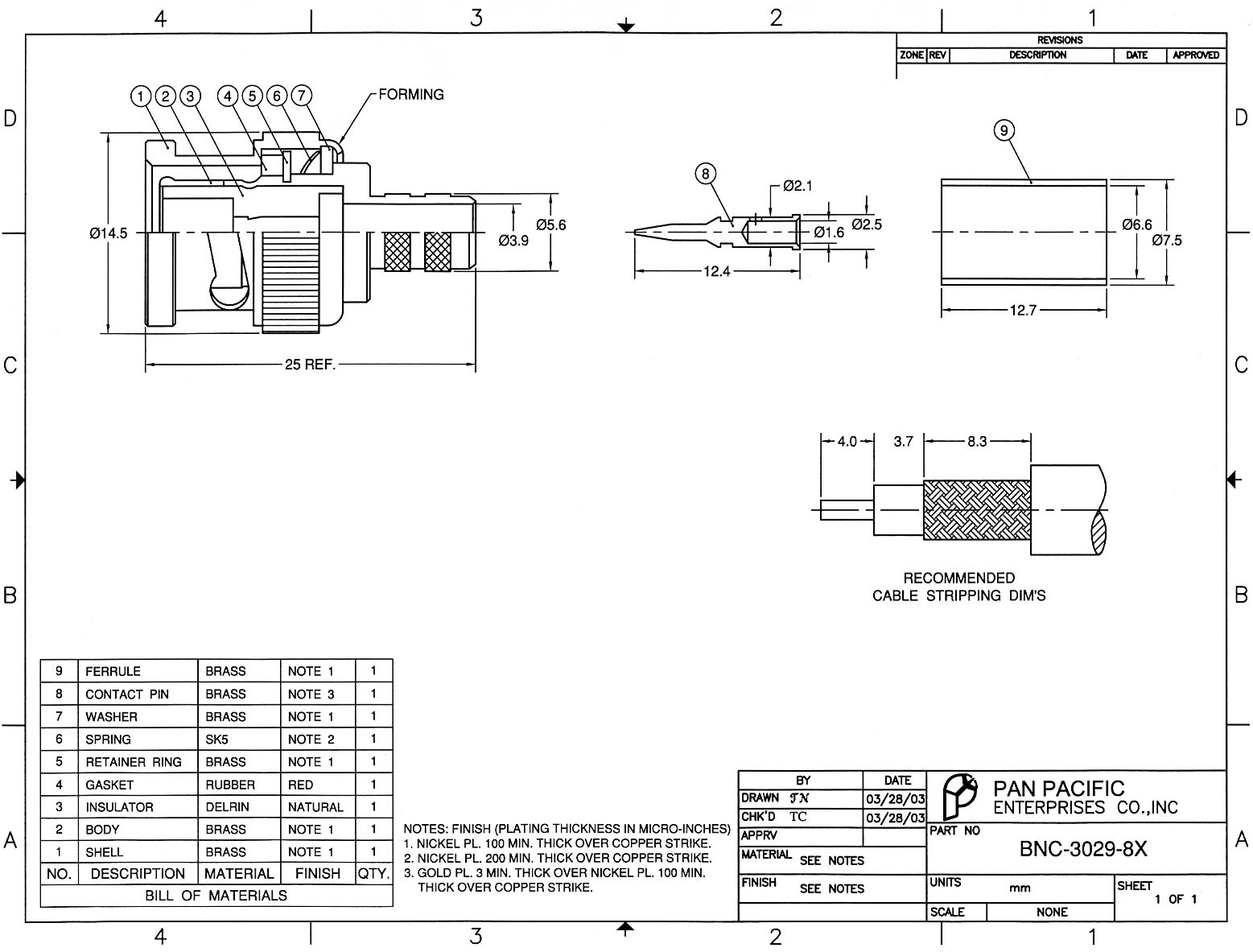 BNC Straight Male (Plug) Dual Crimp Connector for RG8X (BNC30298X